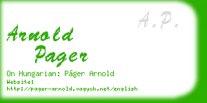 arnold pager business card